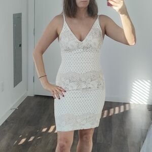 Elegant Cream Lace Dress